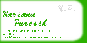 mariann purcsik business card